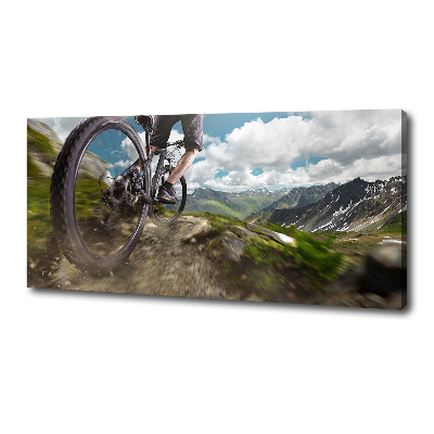 Foto canvas Mountainbiken