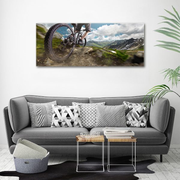 Foto canvas Mountainbiken