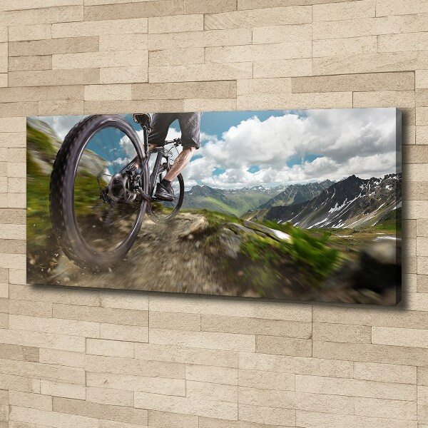 Foto canvas Mountainbiken