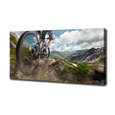 Foto canvas Mountainbiken
