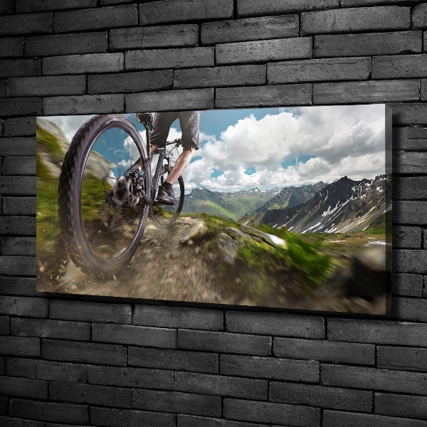 Foto canvas Mountainbiken