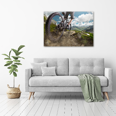 Foto canvas Mountainbiken