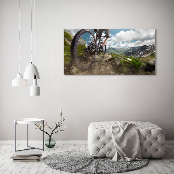 Foto canvas Mountainbiken
