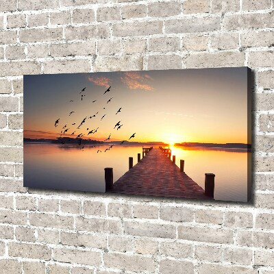 Foto canvas Zonsondergang