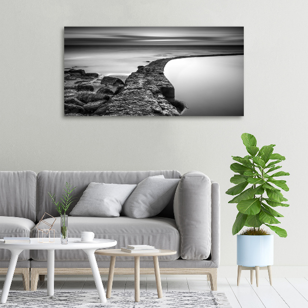 Foto op canvas Rotsachtig strand