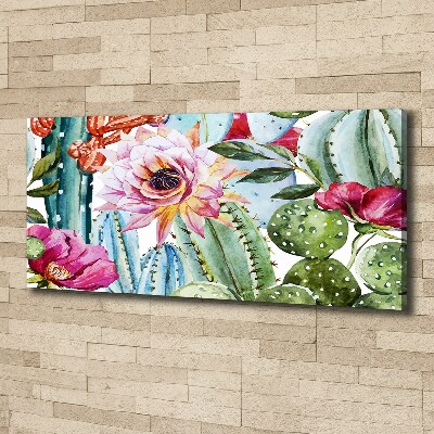 Canvas foto Cactussen en bloemen