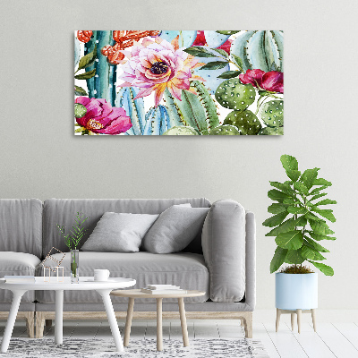 Canvas foto Cactussen en bloemen