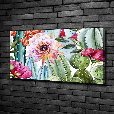 Canvas foto Cactussen en bloemen