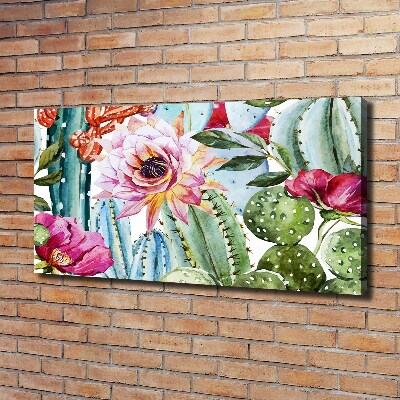 Canvas foto Cactussen en bloemen