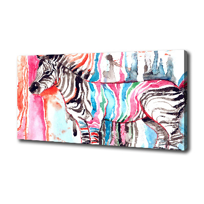 Foto canvas Kleurrijke zebra