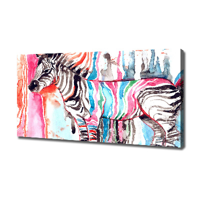 Foto canvas Kleurrijke zebra