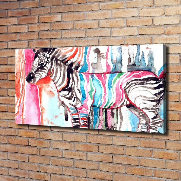 Foto canvas Kleurrijke zebra