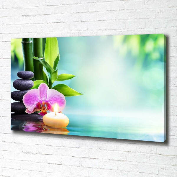Schilderij op canvas Bamboe-orchidee