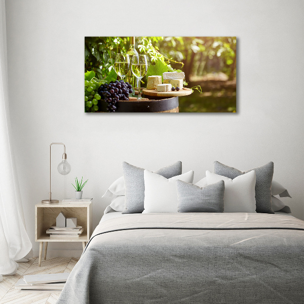 Foto canvas Wijn en hapjes