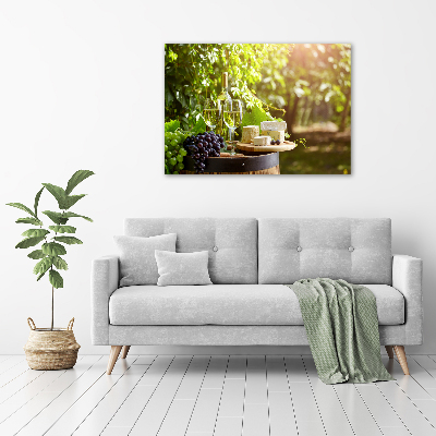 Foto canvas Wijn en hapjes