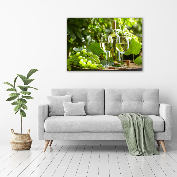 Foto op canvas Witte wijn en fruit