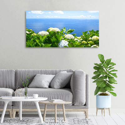 Schilderij op canvas Bloemen aan zee