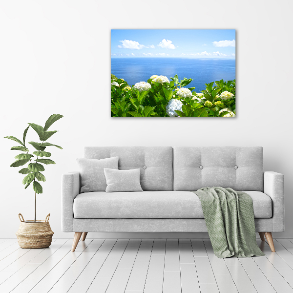 Schilderij op canvas Bloemen aan zee