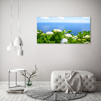 Schilderij op canvas Bloemen aan zee