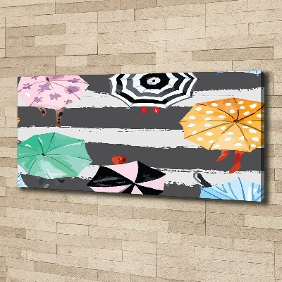 Canvas foto Kleurrijke paraplu's