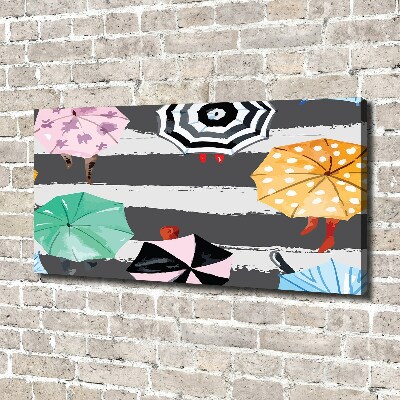Canvas foto Kleurrijke paraplu's