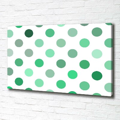 Schilderij op canvas Groene stippen