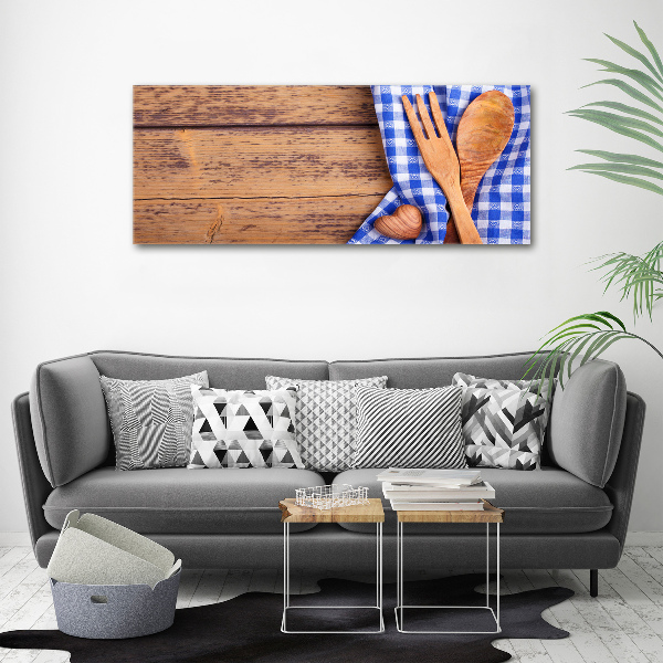 Foto canvas Houten bestek