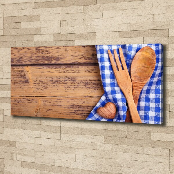 Foto canvas Houten bestek