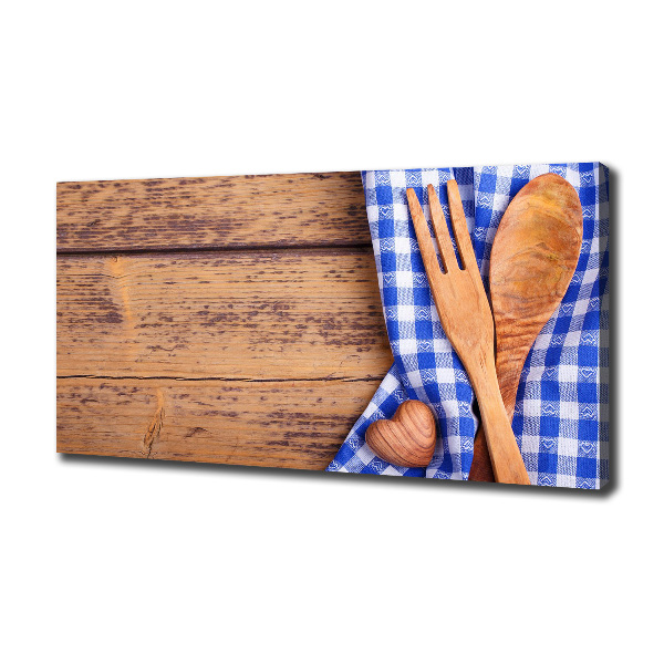 Foto canvas Houten bestek