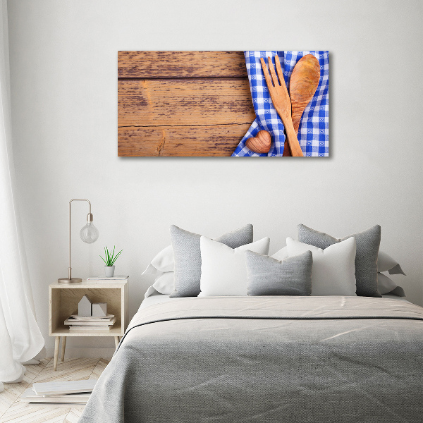 Foto canvas Houten bestek