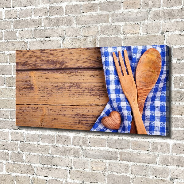 Foto canvas Houten bestek