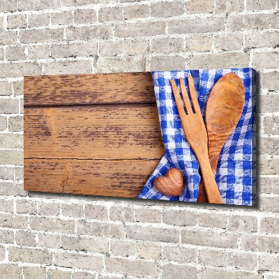 Foto canvas Houten bestek