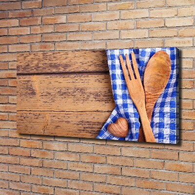 Foto canvas Houten bestek