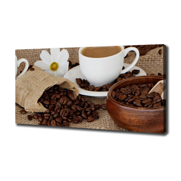 Canvas foto Koffie met melk