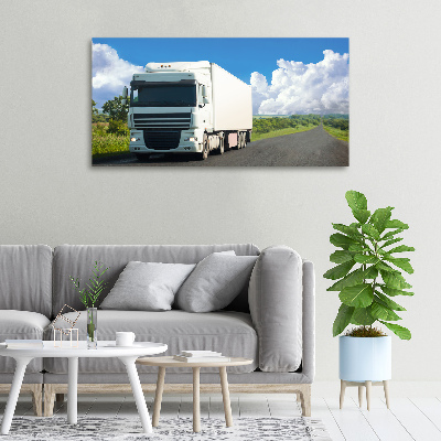 Foto canvas Witte vrachtwagen