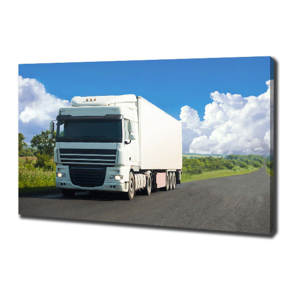 Foto canvas Witte vrachtwagen