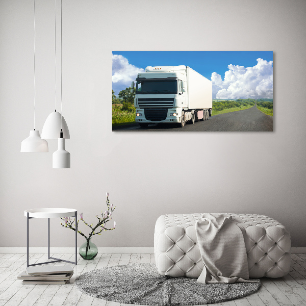 Foto canvas Witte vrachtwagen