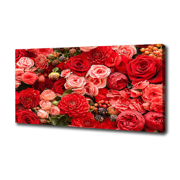 Canvas foto Rode bloemen