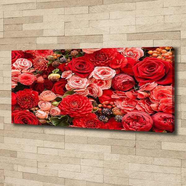 Canvas foto Rode bloemen