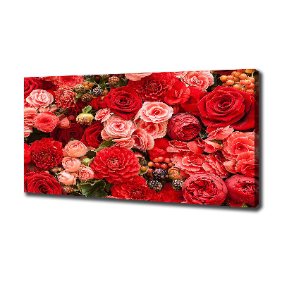 Canvas foto Rode bloemen