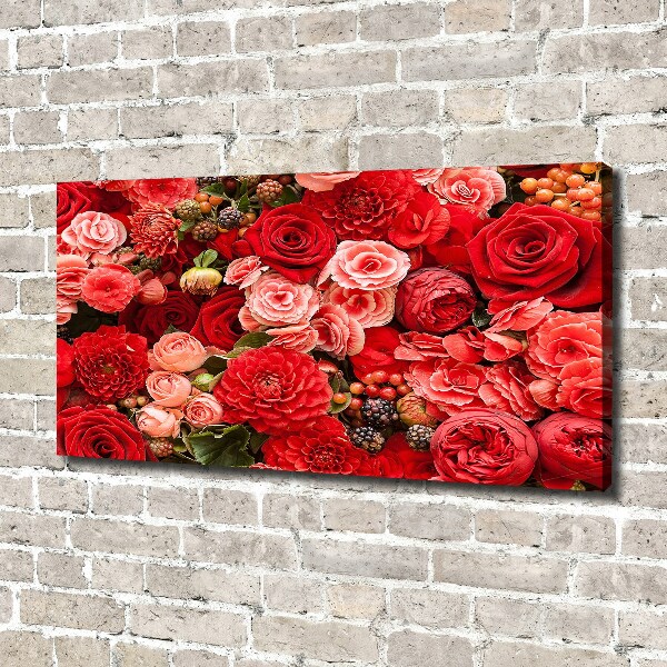 Canvas foto Rode bloemen
