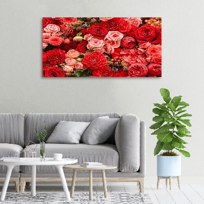 Canvas foto Rode bloemen