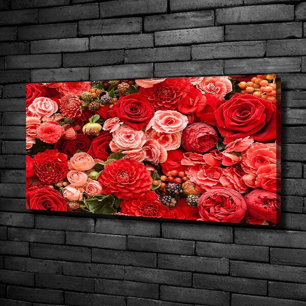 Canvas foto Rode bloemen