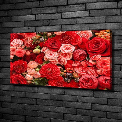 Canvas foto Rode bloemen