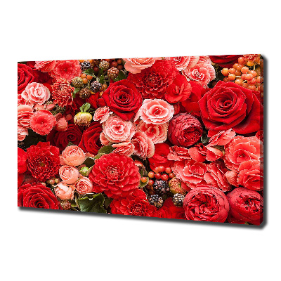 Canvas foto Rode bloemen