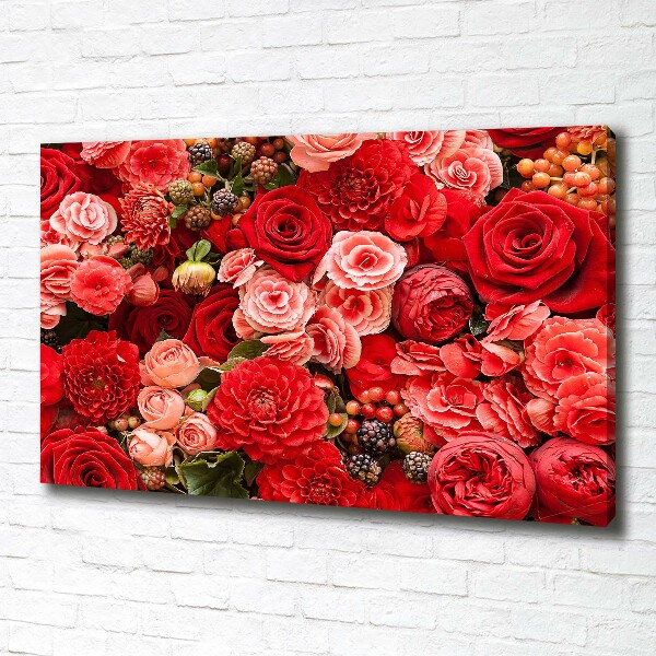 Canvas foto Rode bloemen