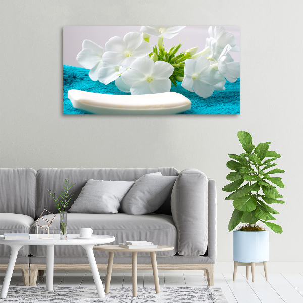 Canvas schilderij Witte spabloemen