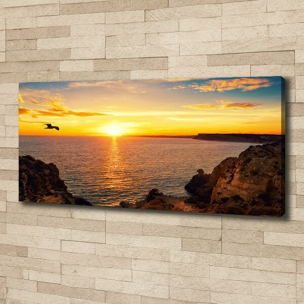 Canvas schilderij Zonsondergang aan zee