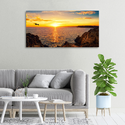 Canvas schilderij Zonsondergang aan zee