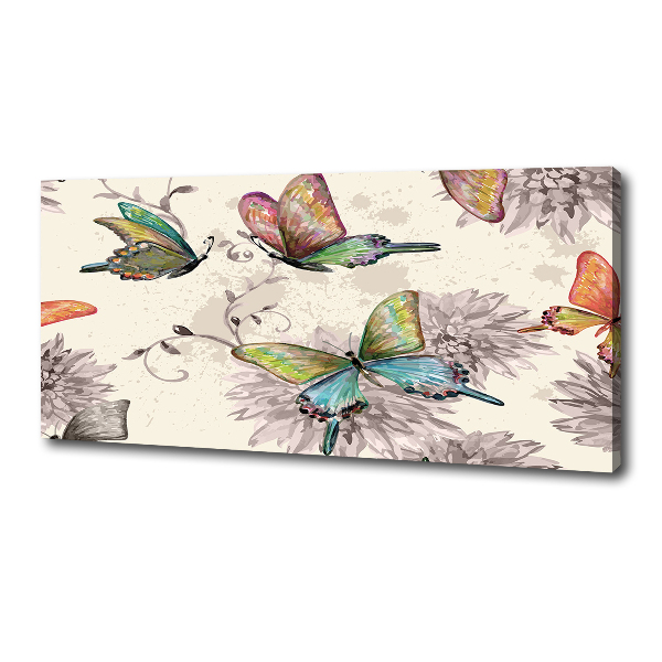 Foto op canvas Vlinders en bloemen